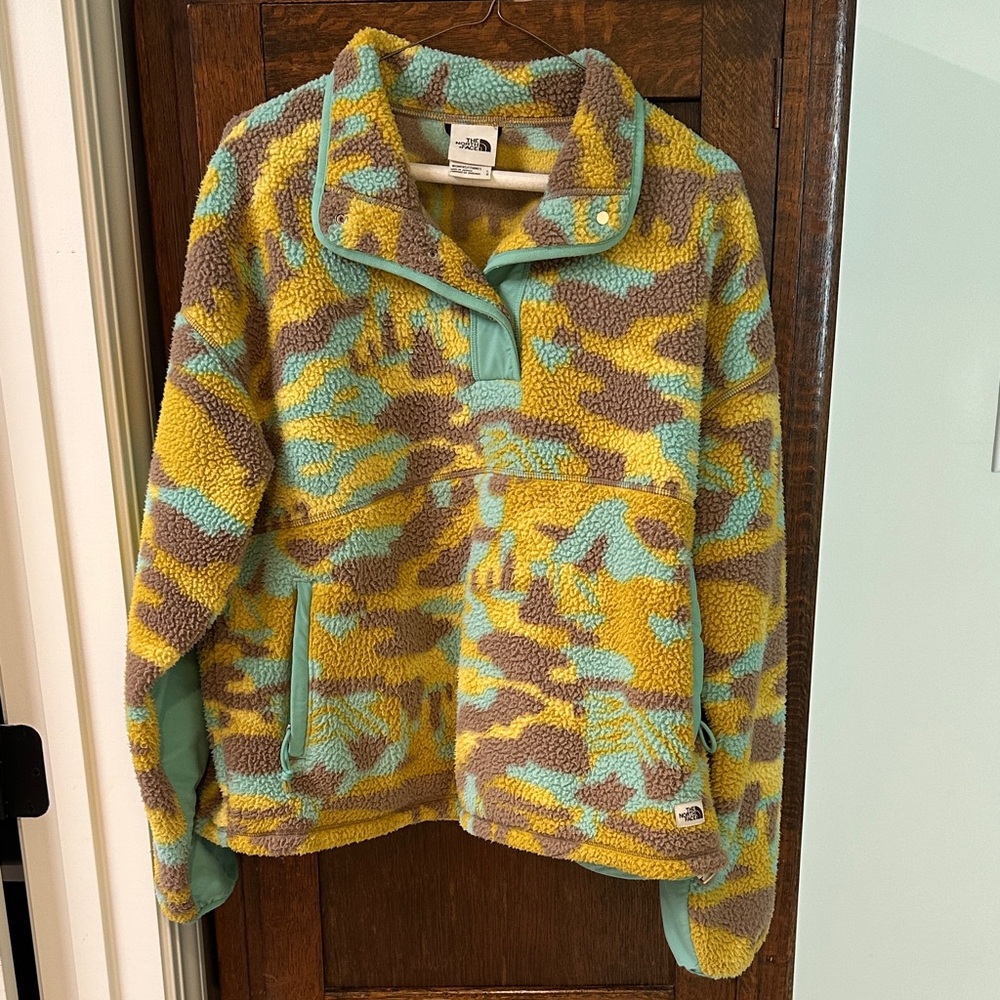 The North Face Yellow and Brown Fleece Jacket
